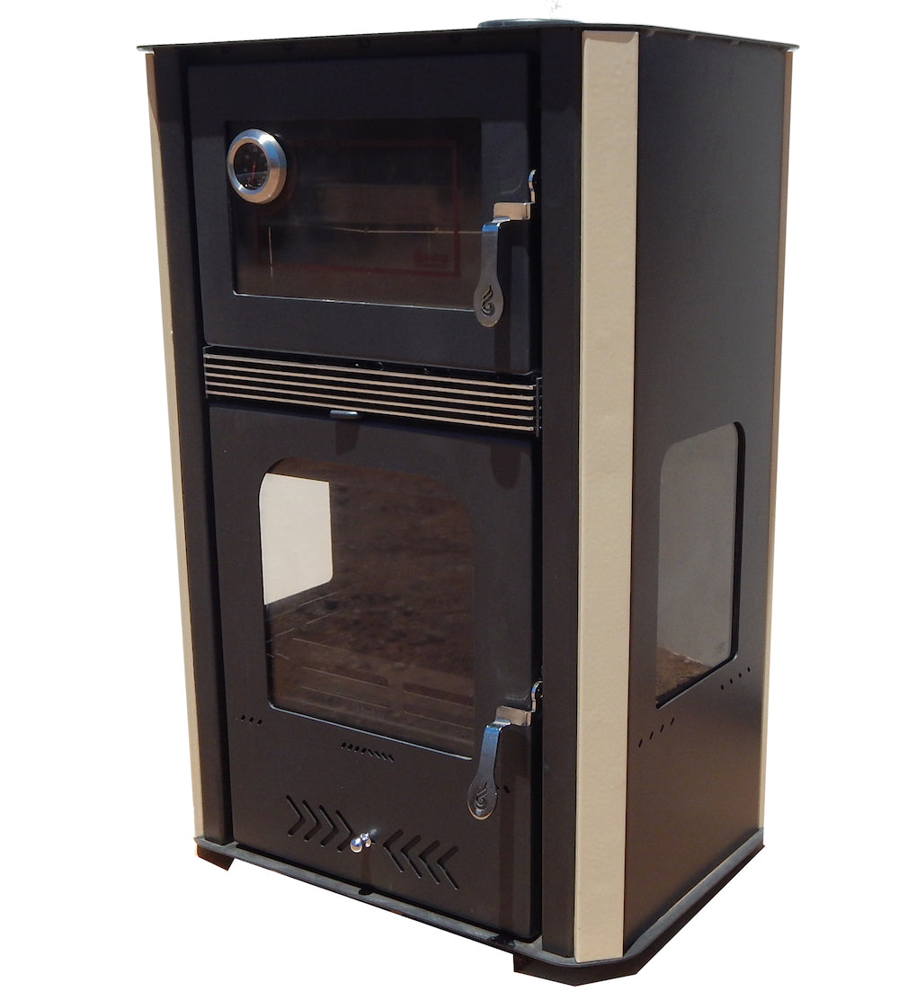 VERTICAL WOOD STOVE- FAN & 3D VIEW